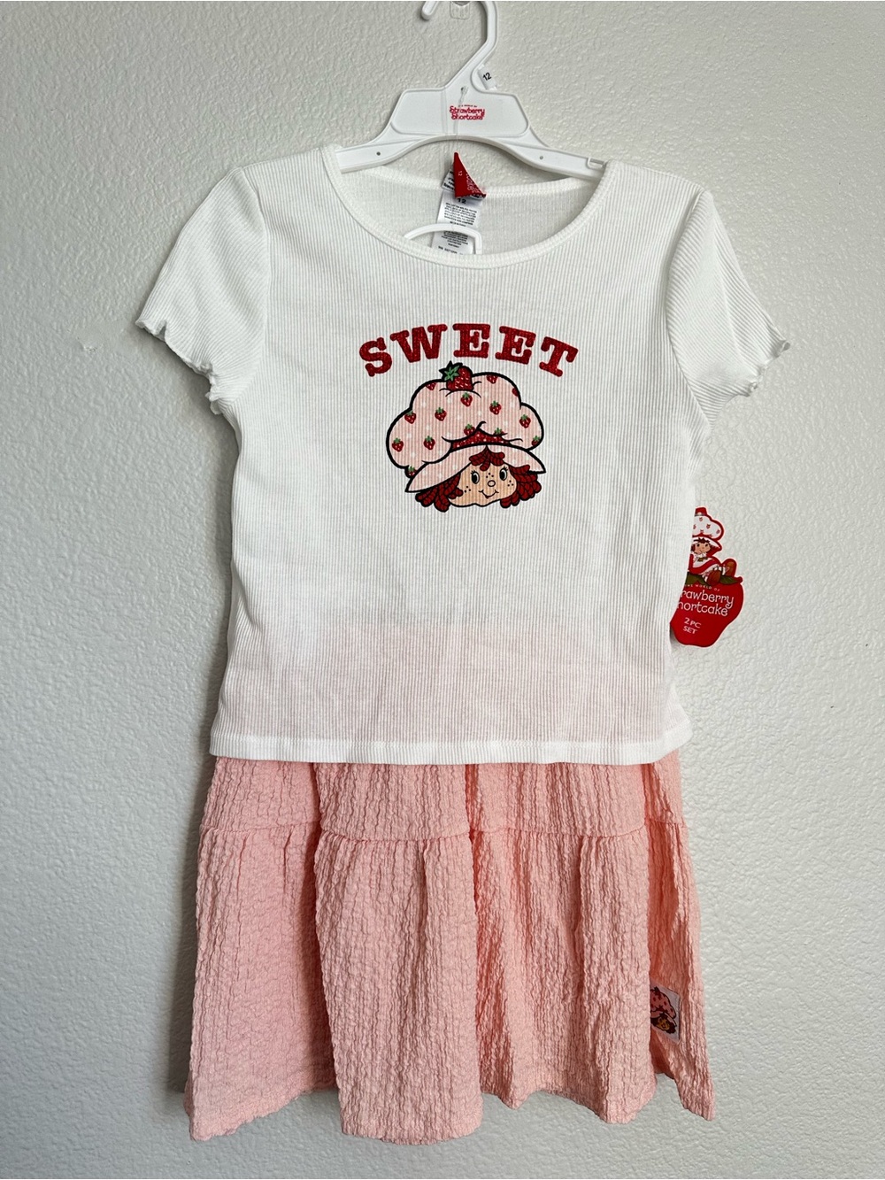 Strawberry Shortcake Pink Tiered Skirt for Kids